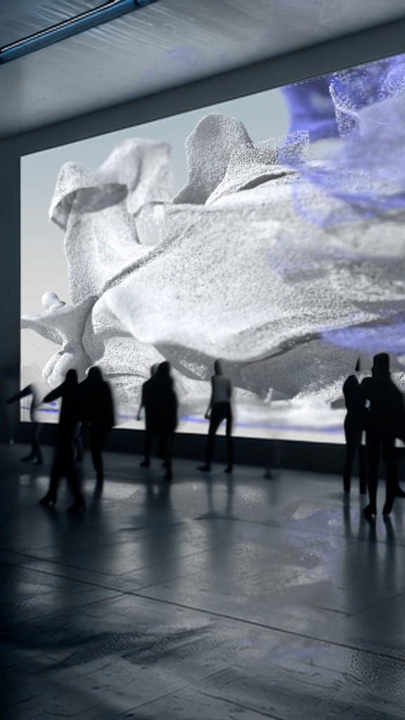 Breath × Dance — installation view with observers