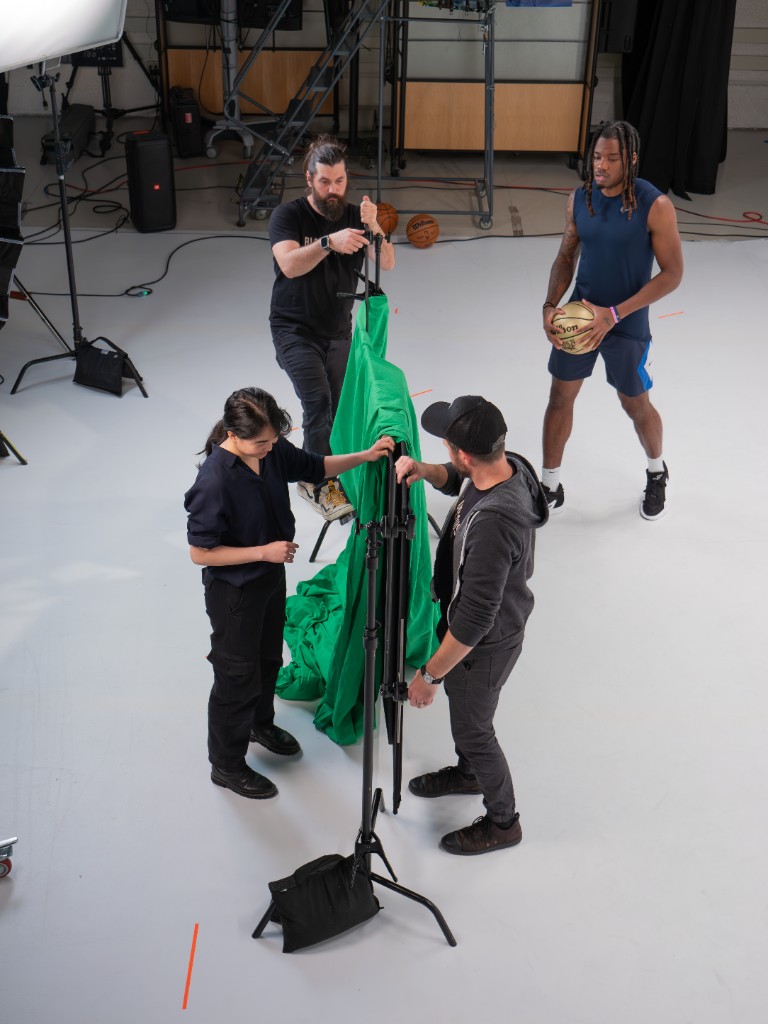 WNBA All-Stars — motion capture setup on set with WNBA player