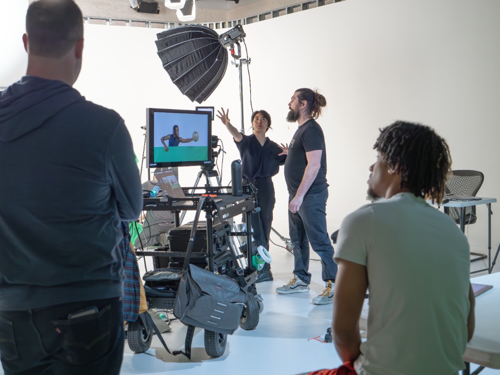 WNBA All-Stars — directing on set with crew and players