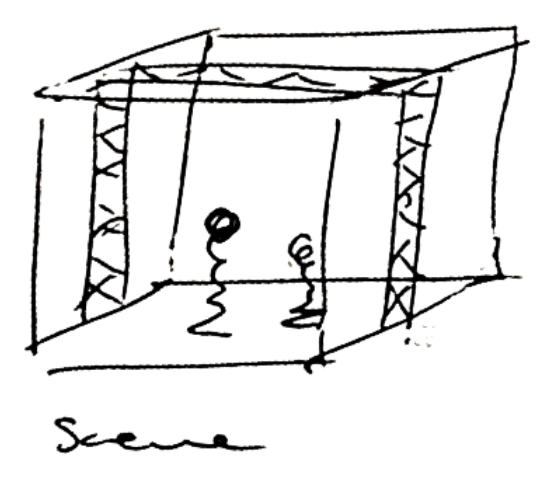 Hand-drawn stage cube